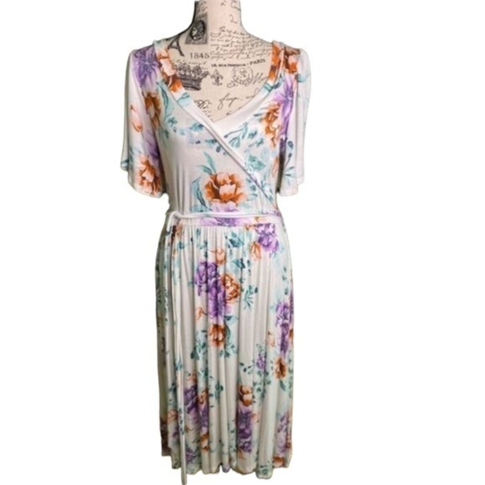 Hailey & Co. floral print midi flowy Dress